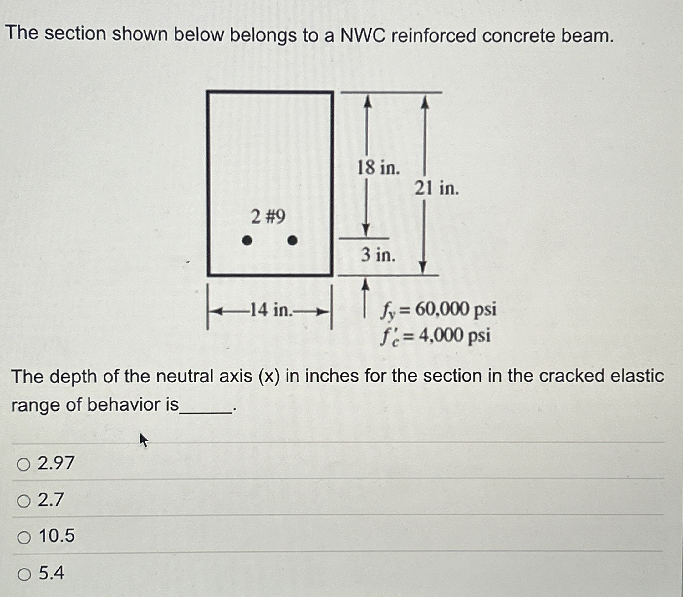 The section shown below belongs to a NWC