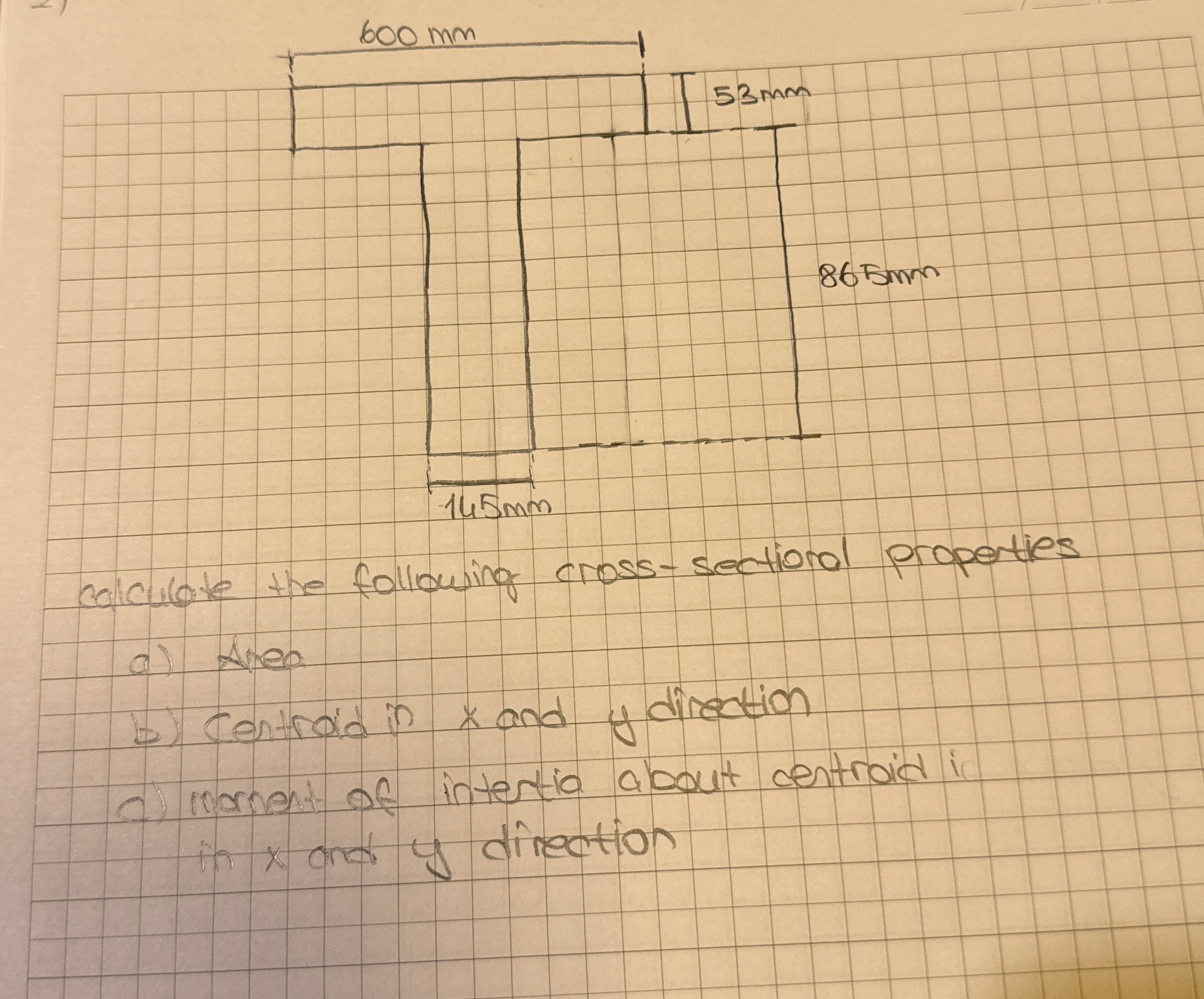 Calculote the following cross - sectional