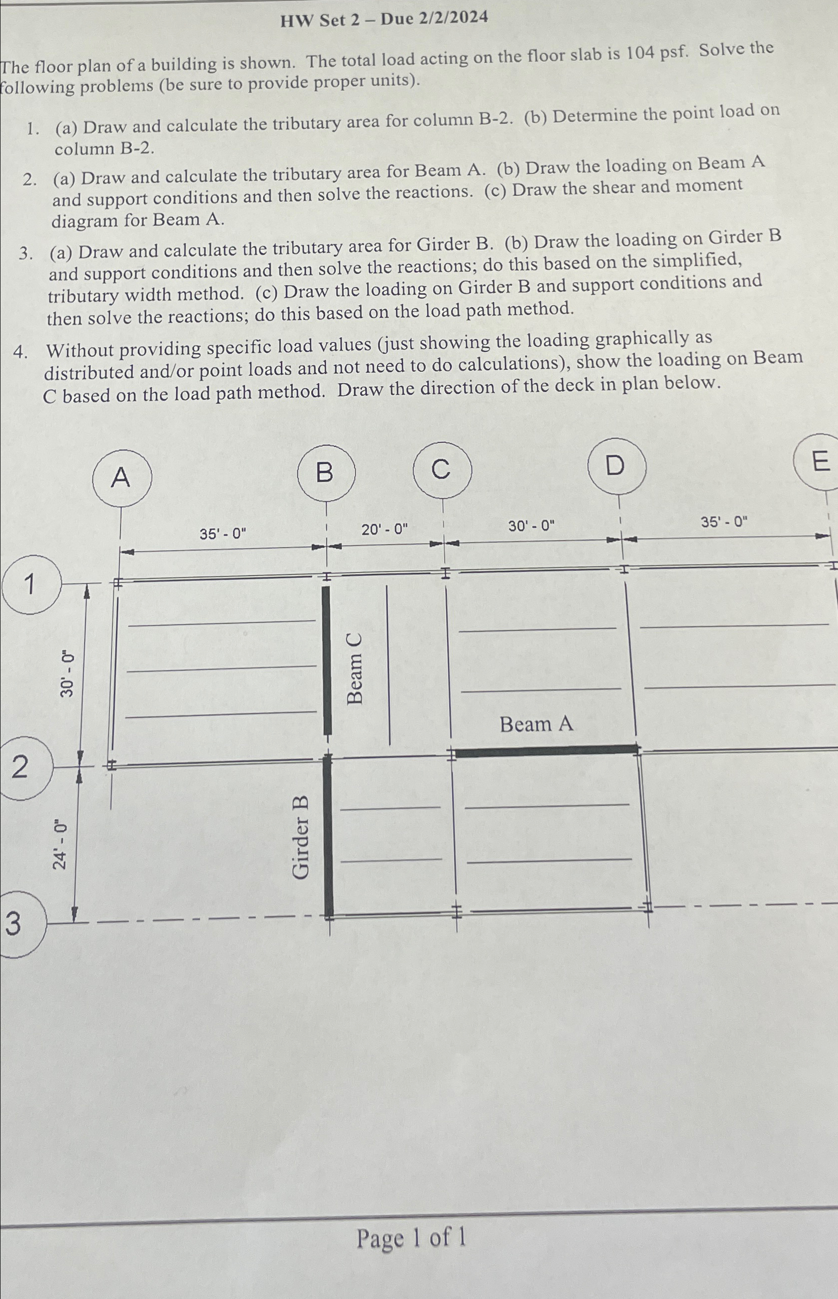 HW Set 2 - Due 2/2/2024\ The floor plan of a