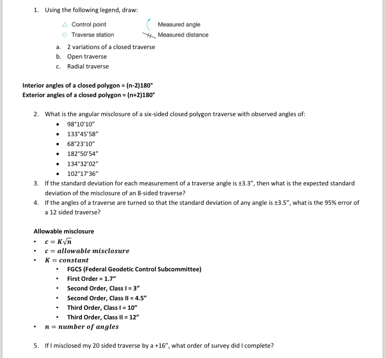Using the following legend, draw: Control point