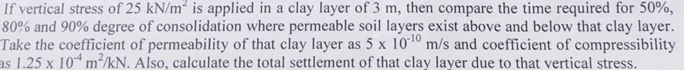 If vertical stress of 2 5 k N m 2 is applied in a