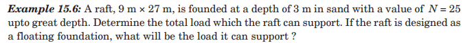 Example 1 5 . 6 : A raft, 9 m 2 7 m , is founded