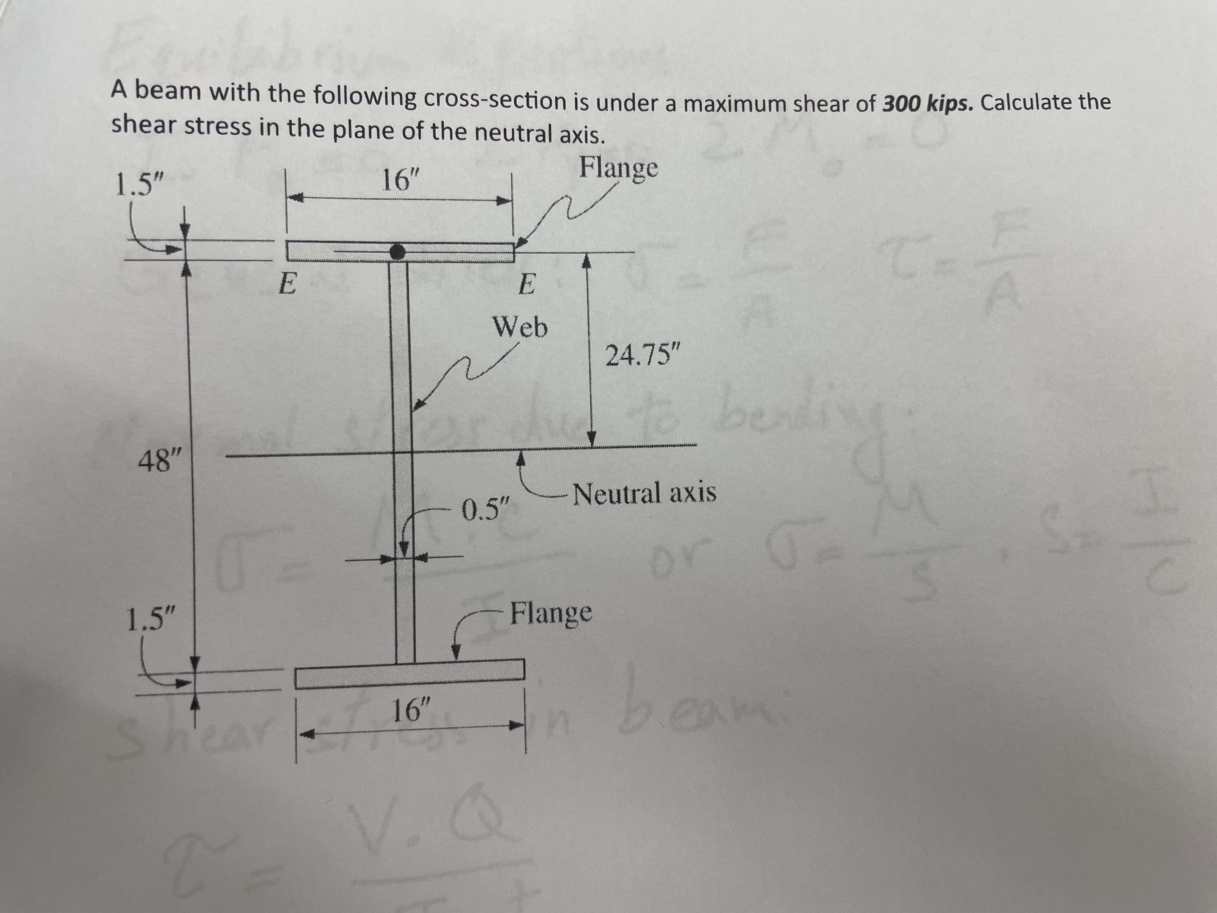 A beam with the following cross - section is