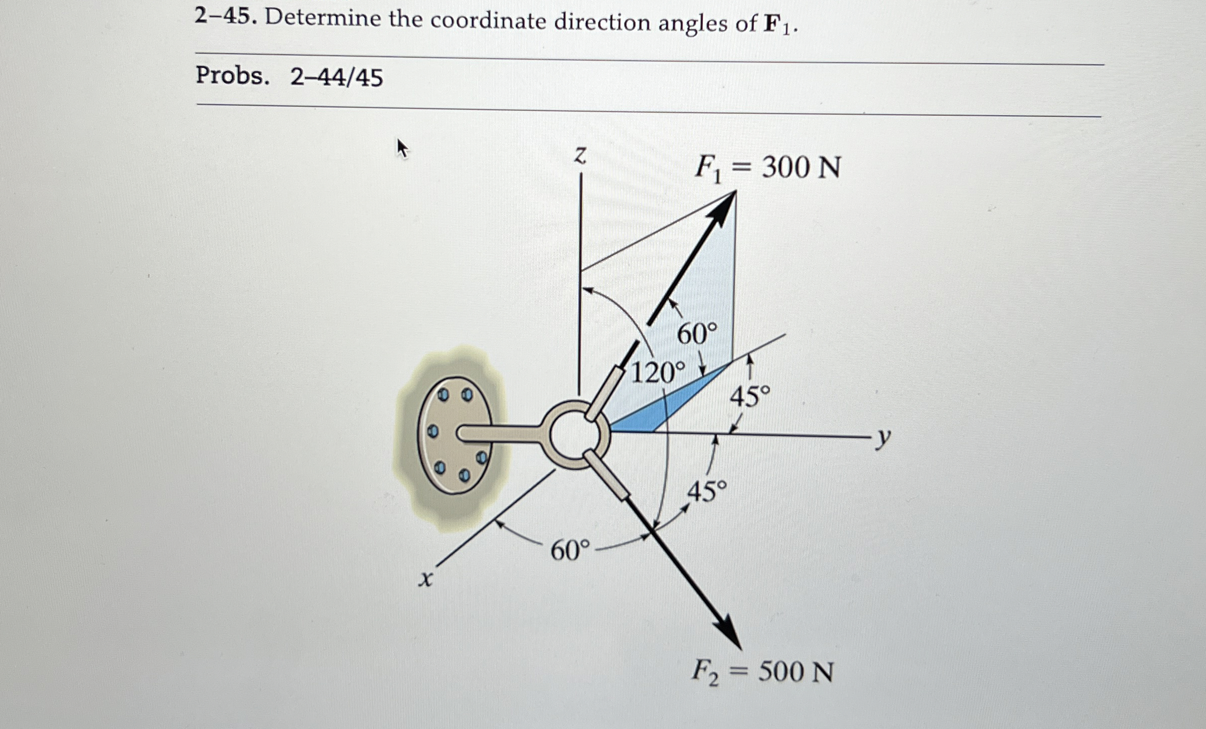 2 - 4 5 . Determine the coordinate direction
