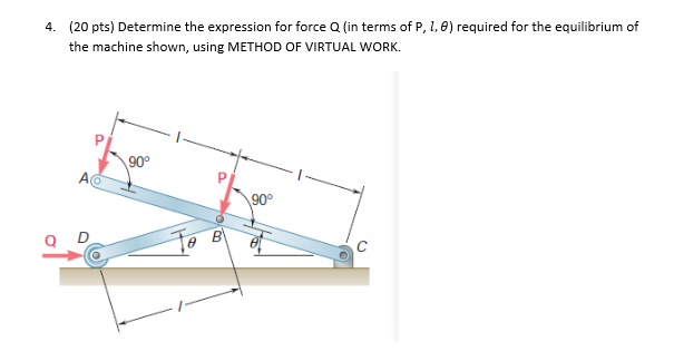 ( 2 0 pts ) Determine the expression for force Q