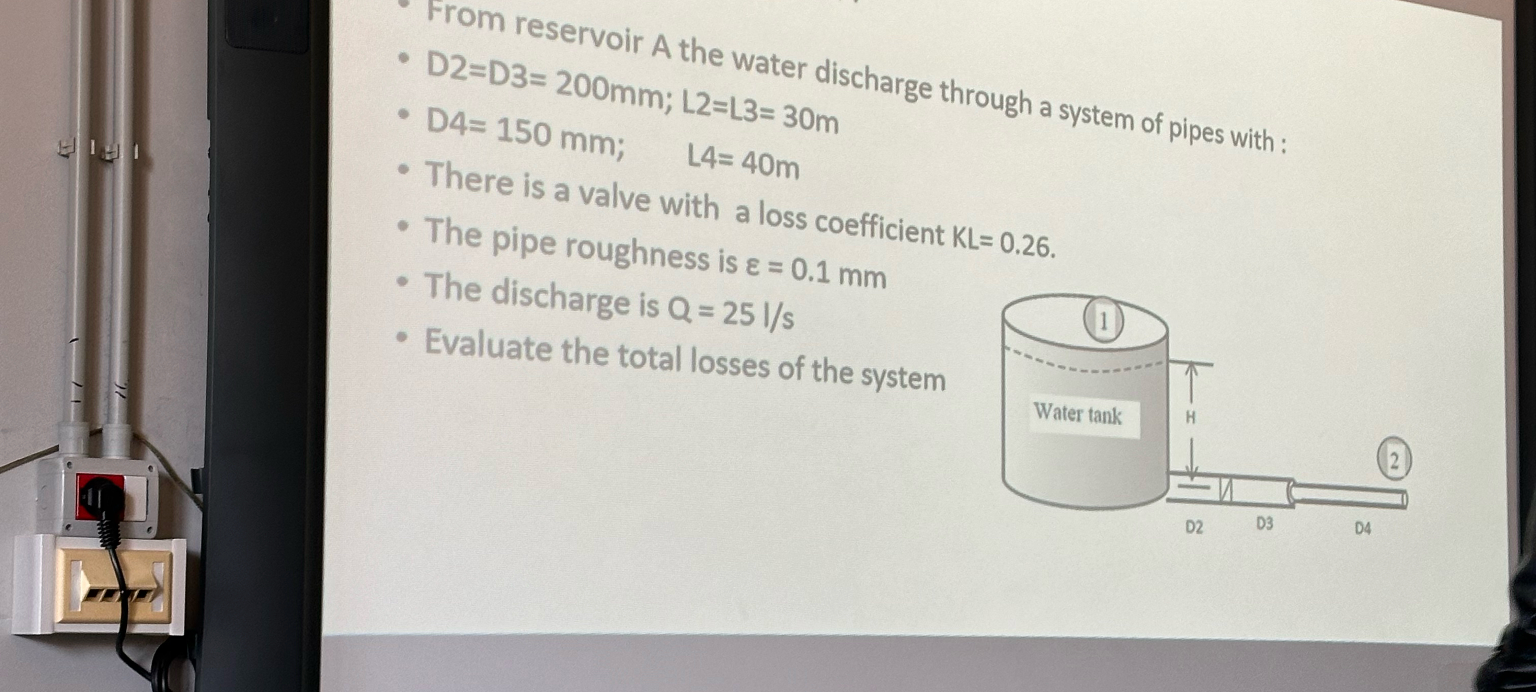 From reservoir A the water discharge through a