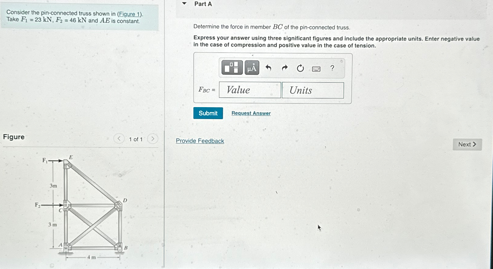 Consider the pin - connected truss shown in (