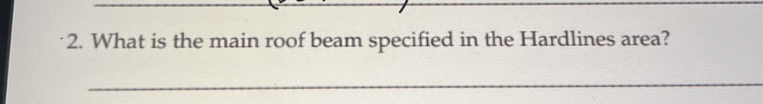 What is the main roof beam specified in the