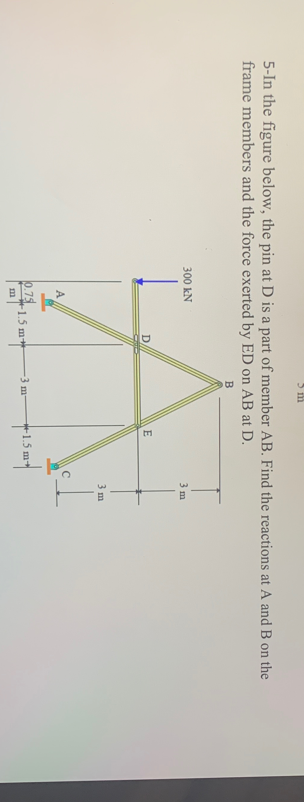 5 - In the figure below, the pin at D is a part