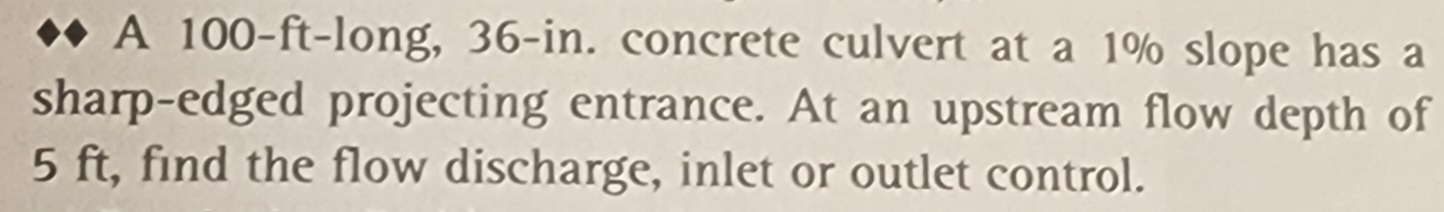 A 1 0 0 - ft - long, 3 6 - in . concrete culvert