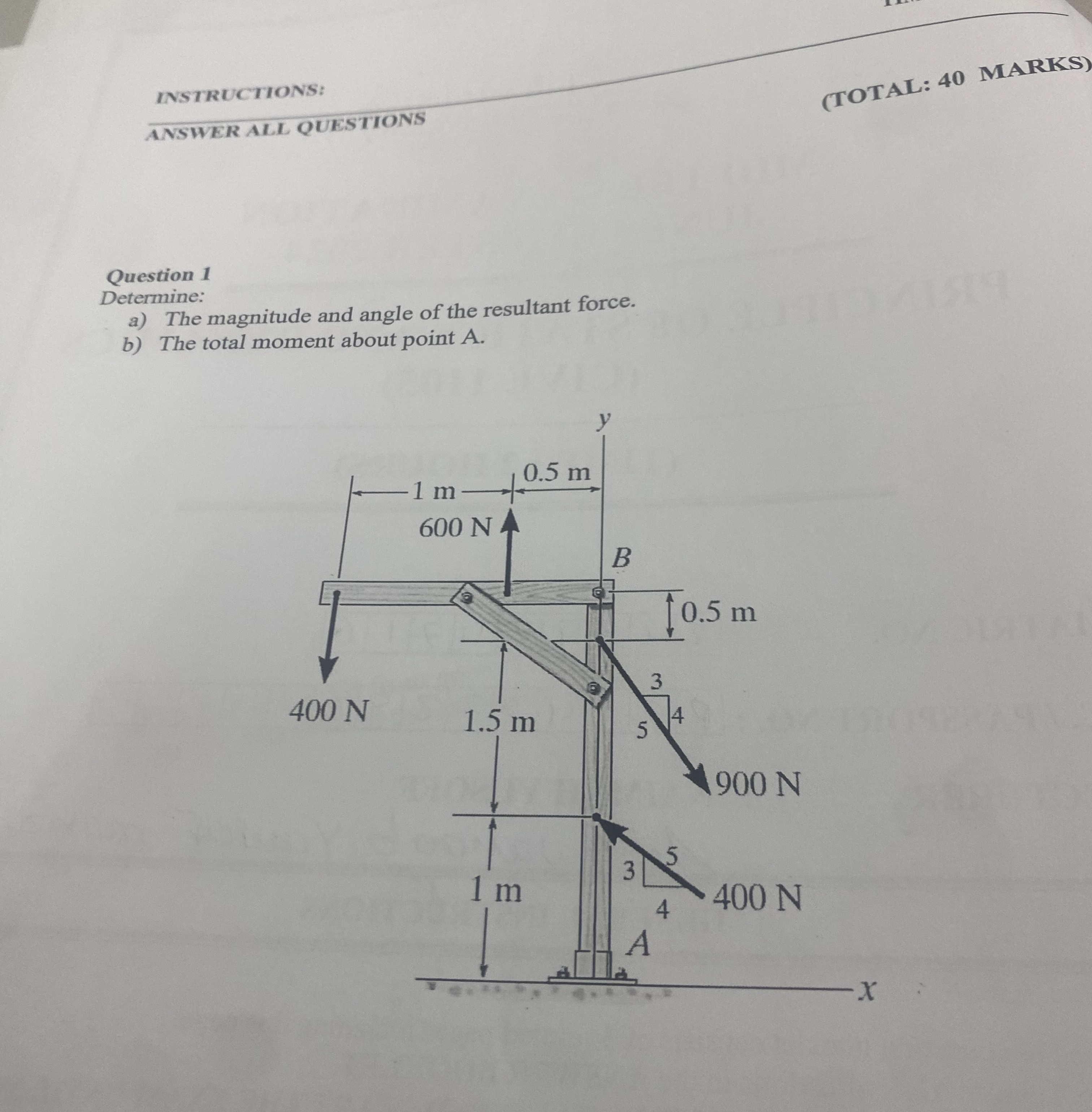 ( TOTAL: 4 0 MARKS ) ANSWER ALL QUESTIONS