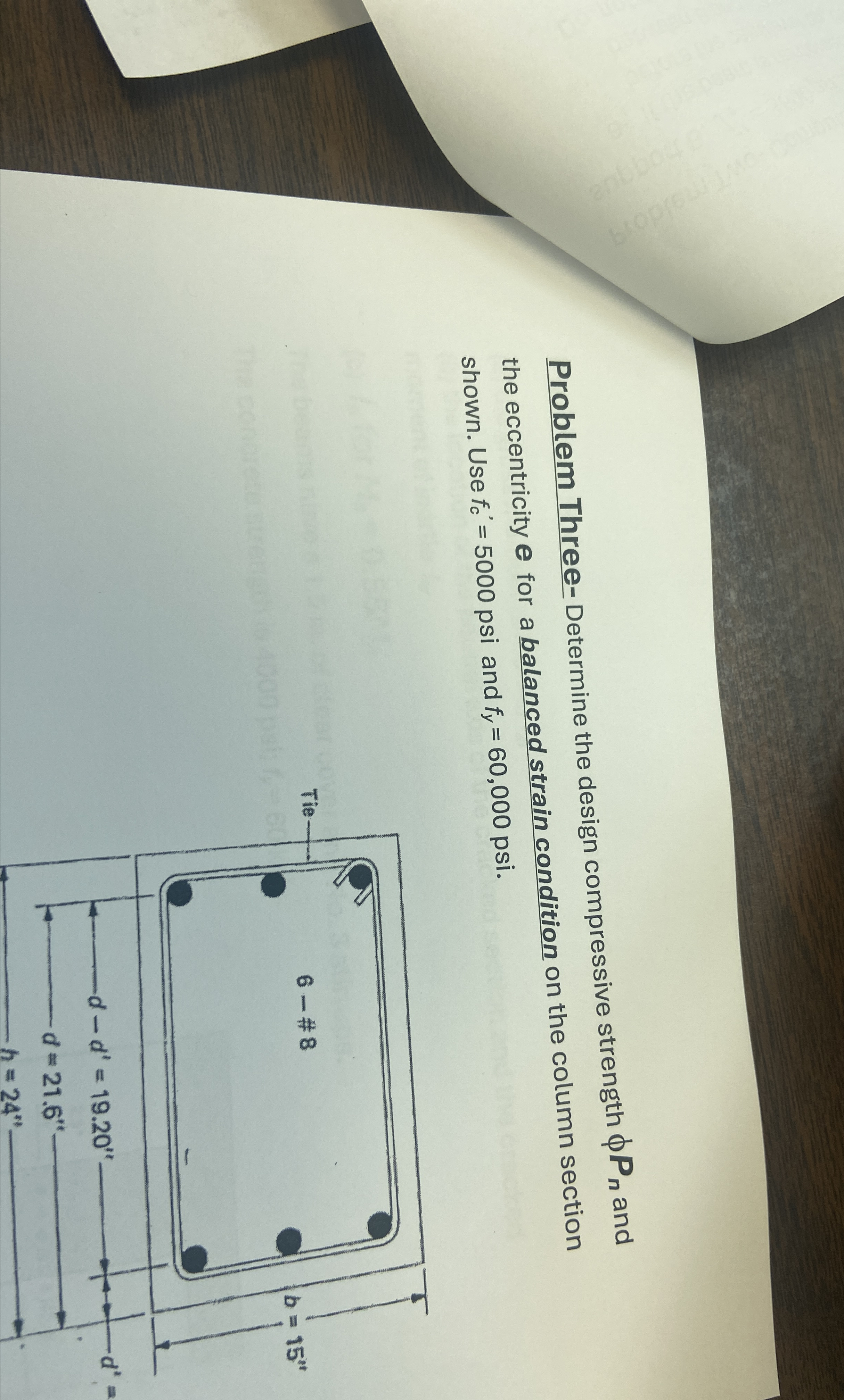 Problem Three - Determine the design compressive