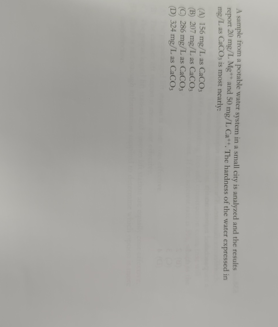 A sample from a potable water system in a small