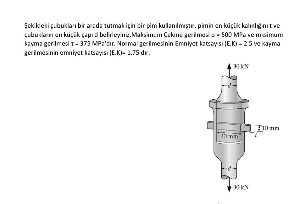 ekildeki ubuklar bir arada tutmak i in bir pim