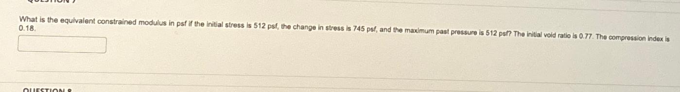 What is the equivalent constrained modulus in psf
