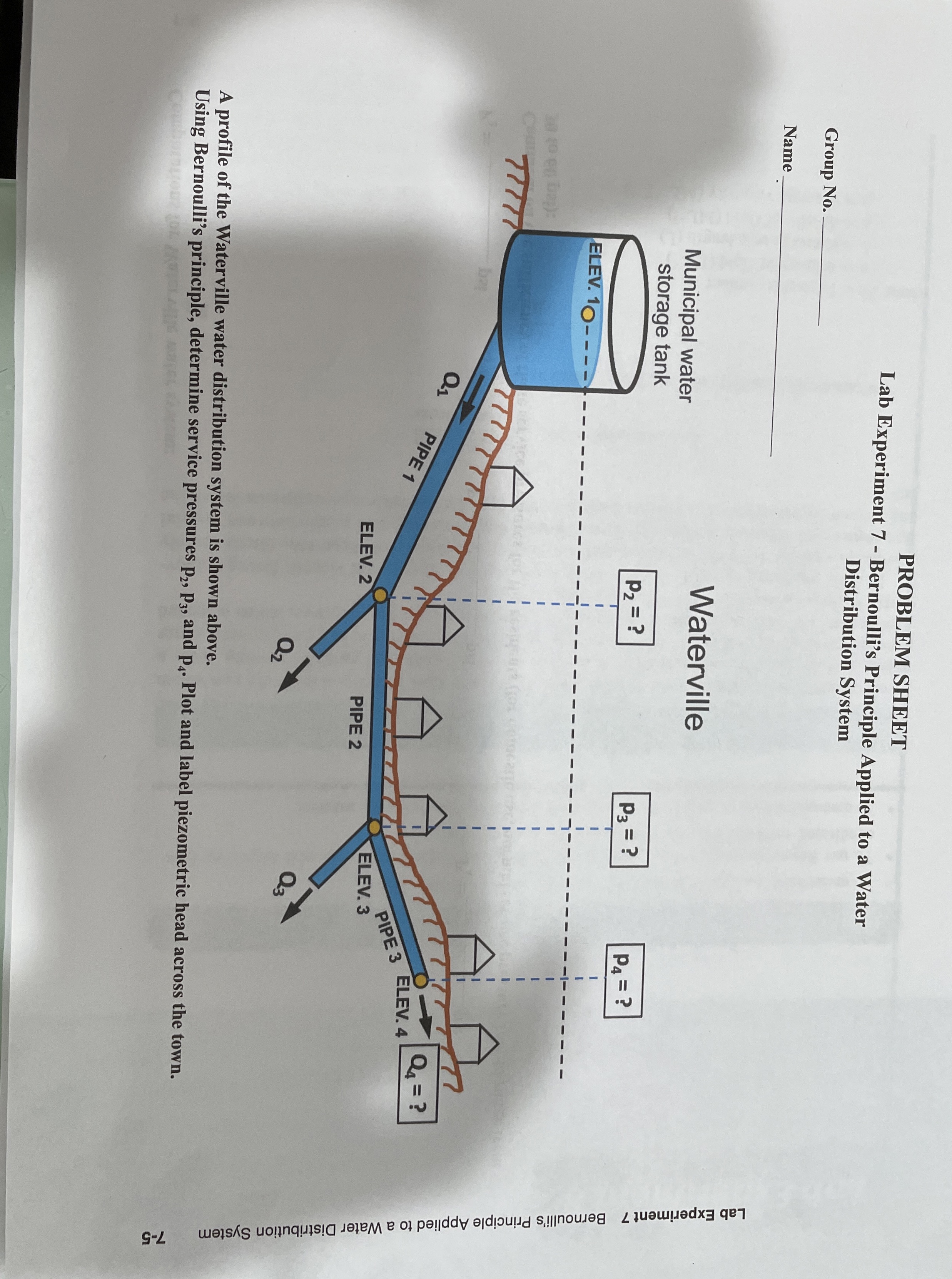 PROBLEM SHEET Lab Experiment 7 - Bernoulli's
