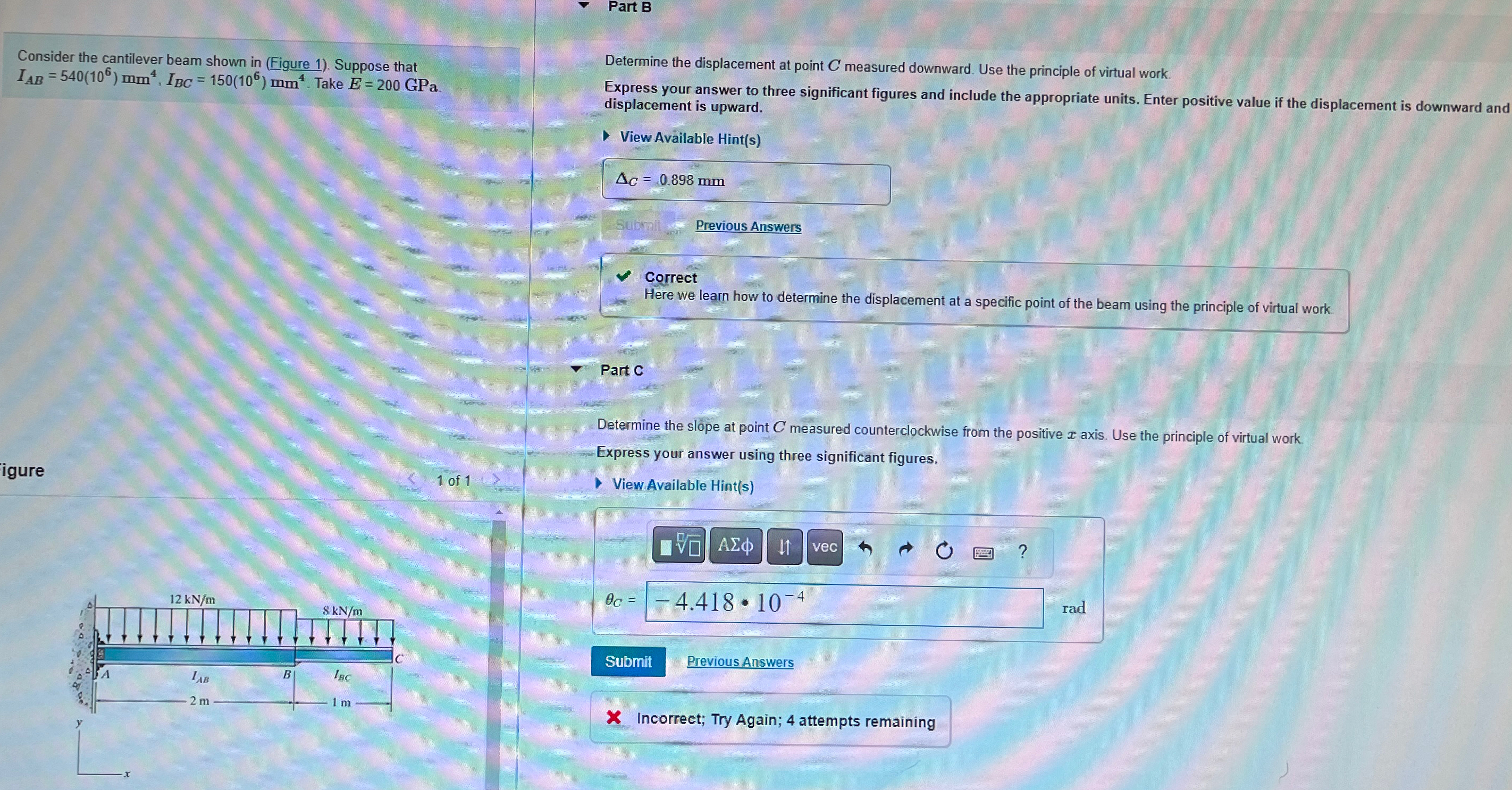 Part B Consider the cantilever beam shown in (