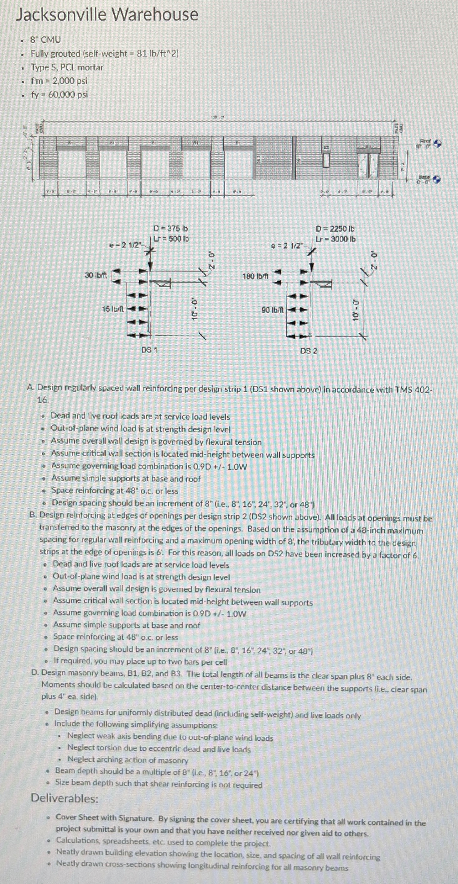 Jacksonville Warehouse 8 " C M U Fully grouted (