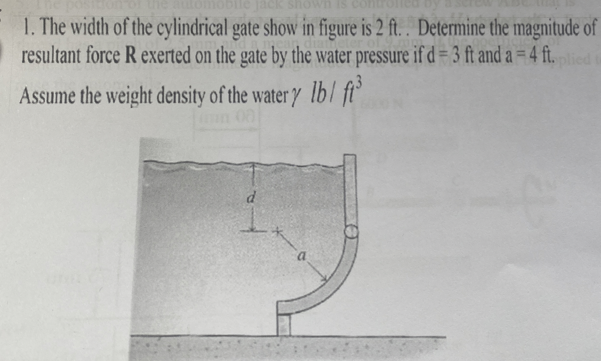 The width of the cylindrical gate show in figure