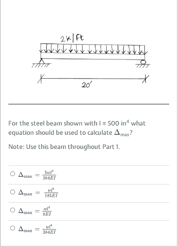 For the above beam the is _ _ _ _ inches. Flag