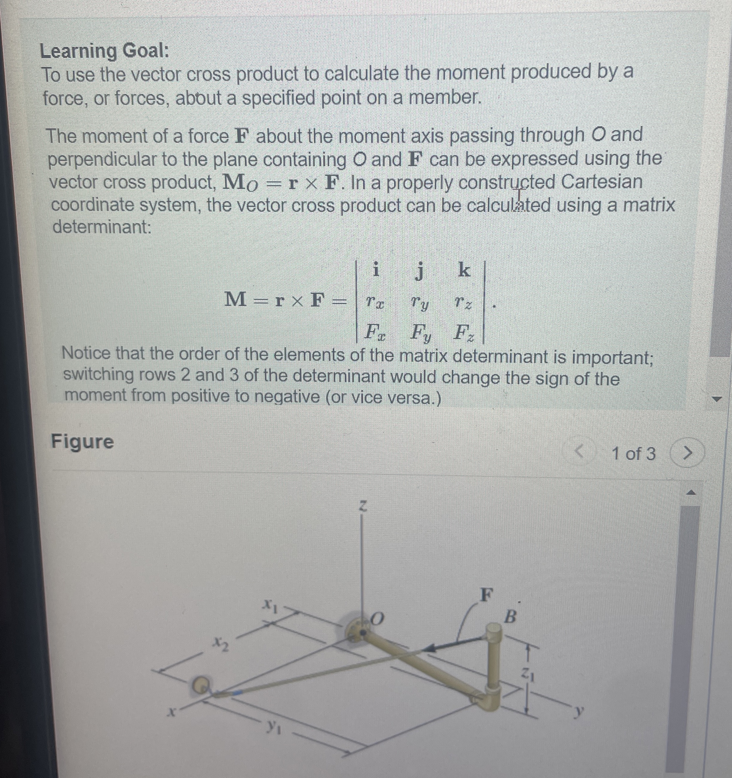 Part A - Moment due to a force specified by