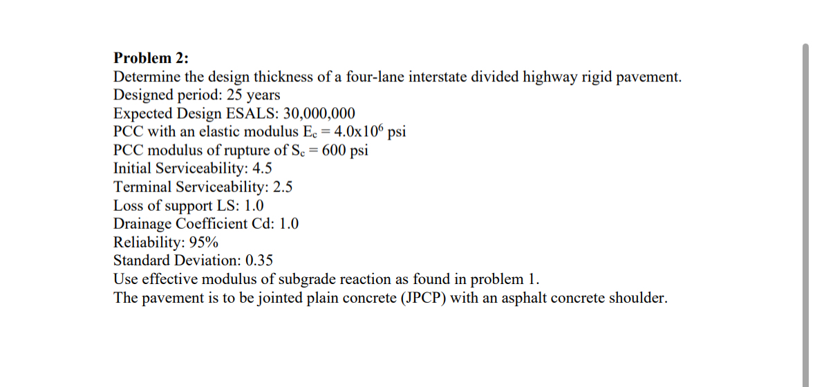 Problem 2 : Determine the design thickness of a