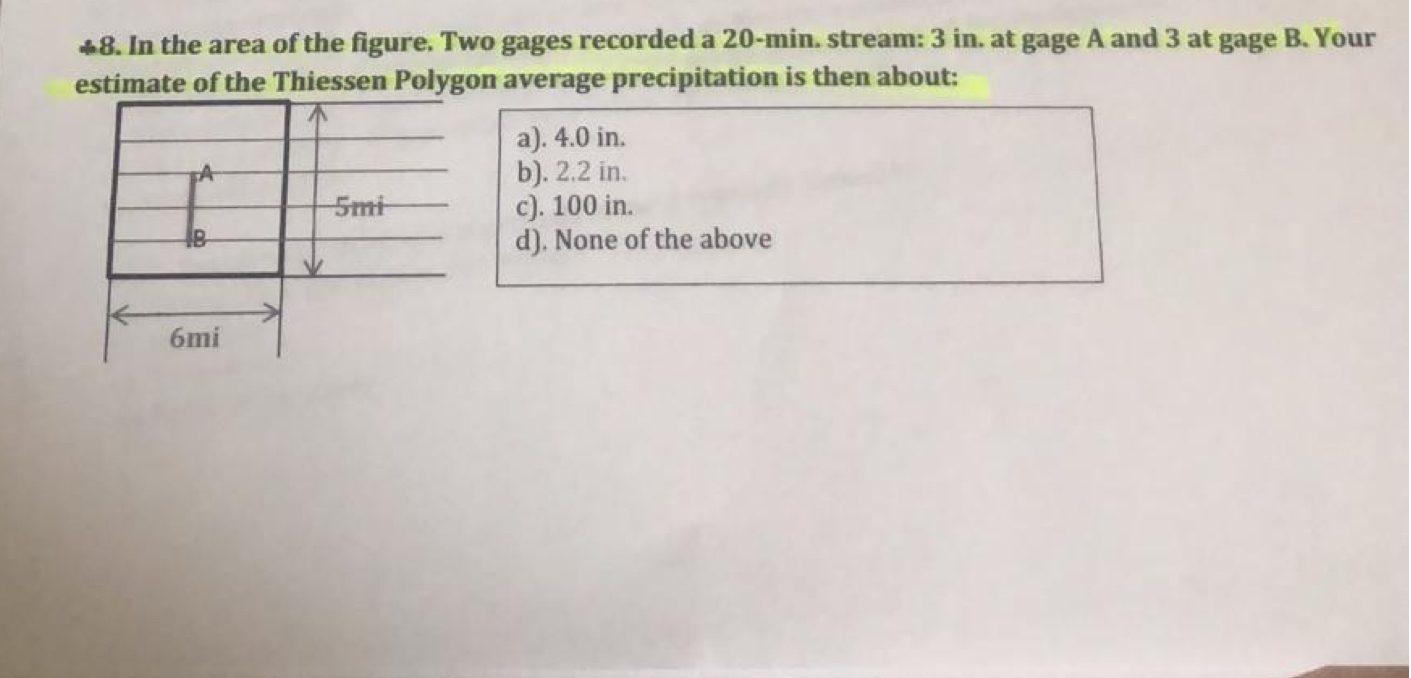 % 8 . In the area of the figure. Two gages