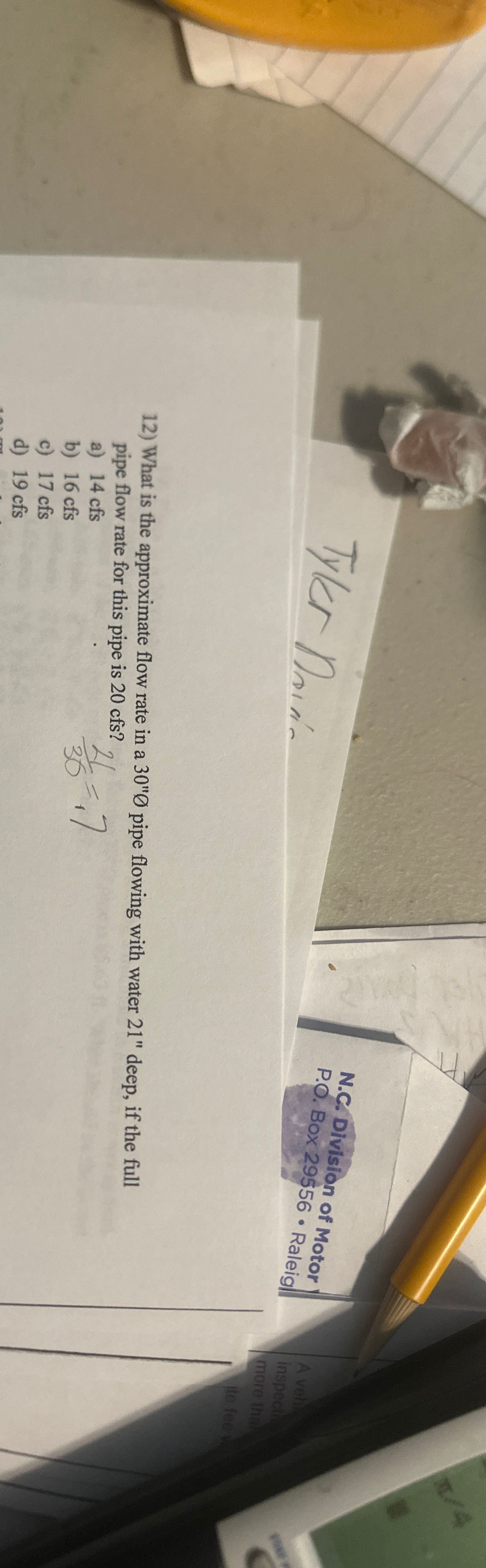 What is the approximate flow rate in a 3 0 ' ' O