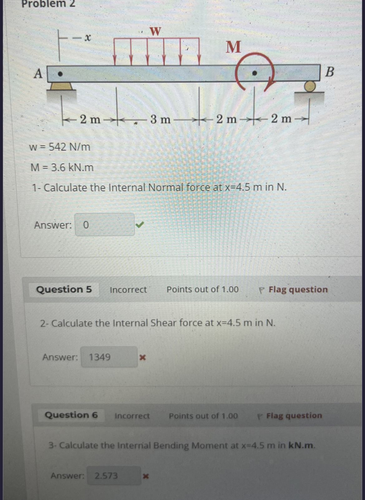 Problem 2 w = 5 4 2 N m M = 3 . 6 k N . m