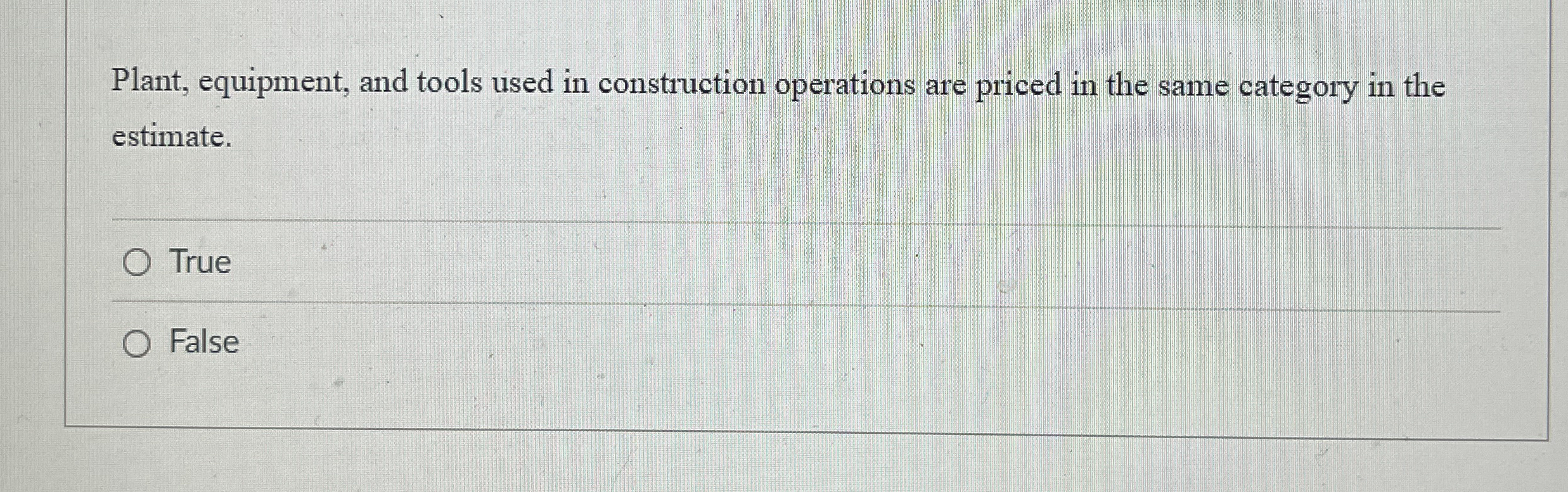 Plant, equipment, and tools used in construction