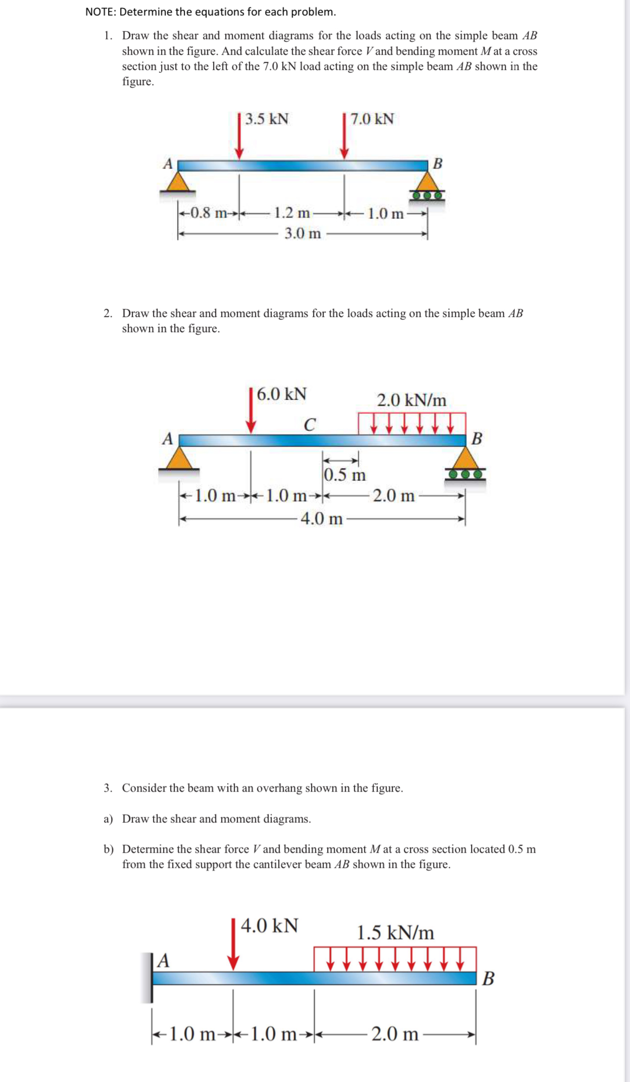 NOTE: Determine the equations for each problem.