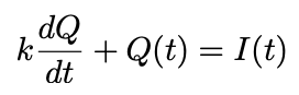 k d Q d t + Q ( t ) = I ( t ) is the linear