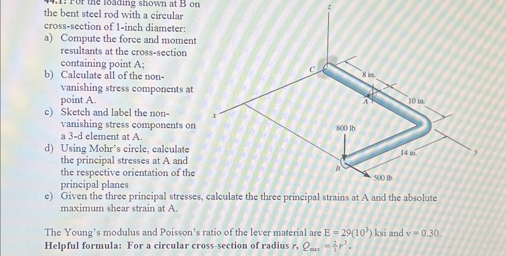 the bent steel rod with a circular cross -