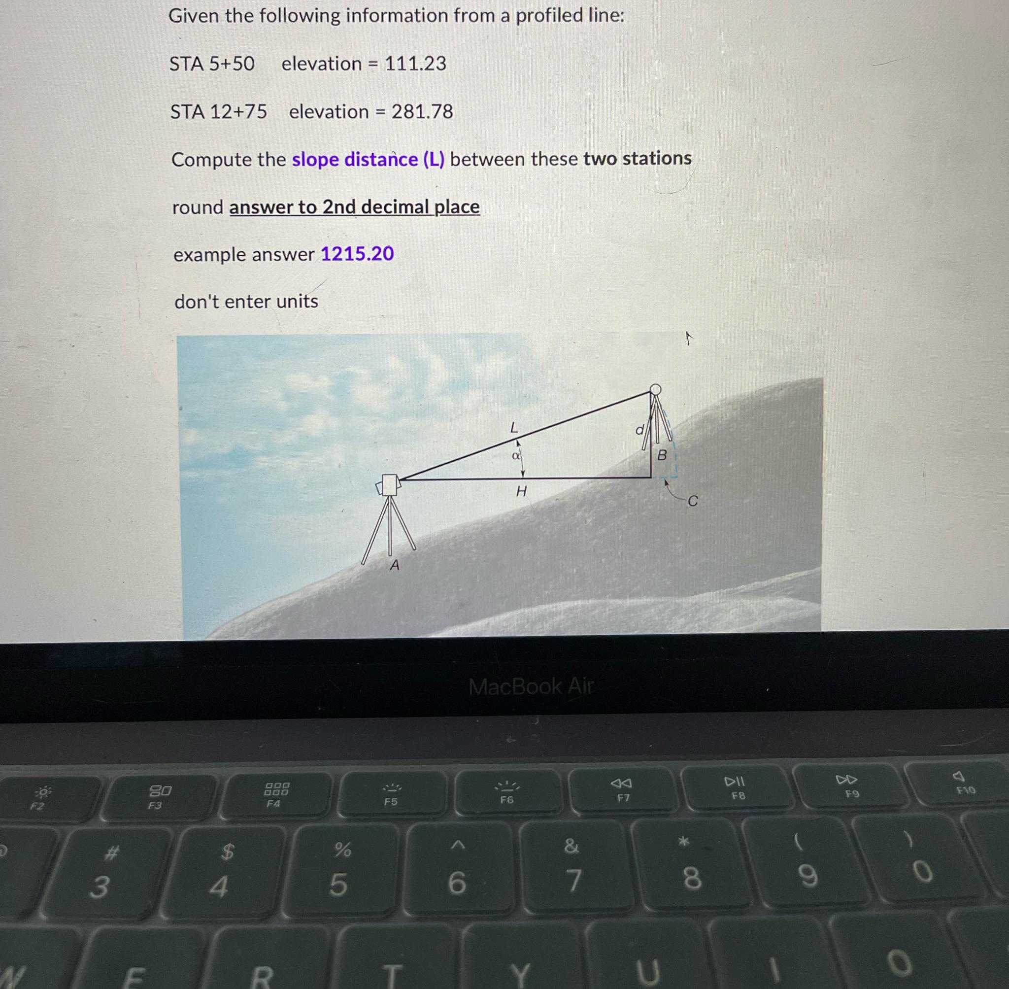 Given the following information from a profiled