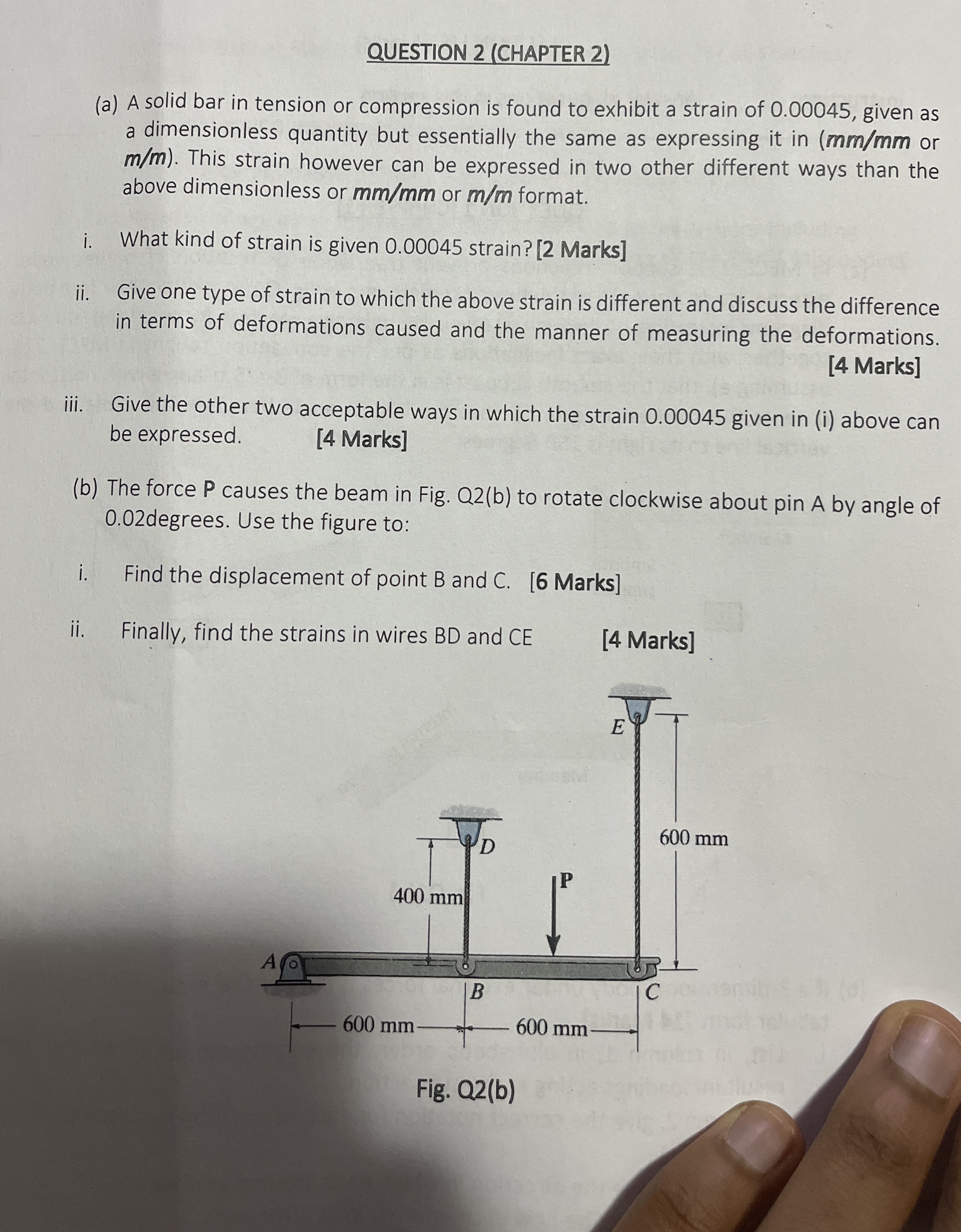QUESTION 2 ( CHAPTER 2 ) ( a ) A solid bar in