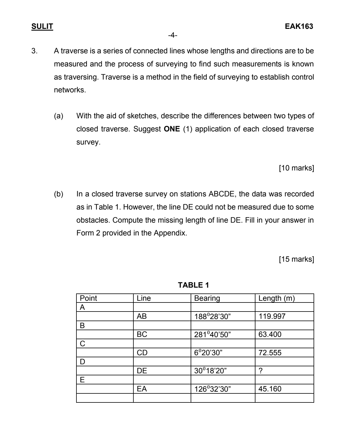 ( ) EAK 1 6 3 - 4 - 3 . A traverse is a series of