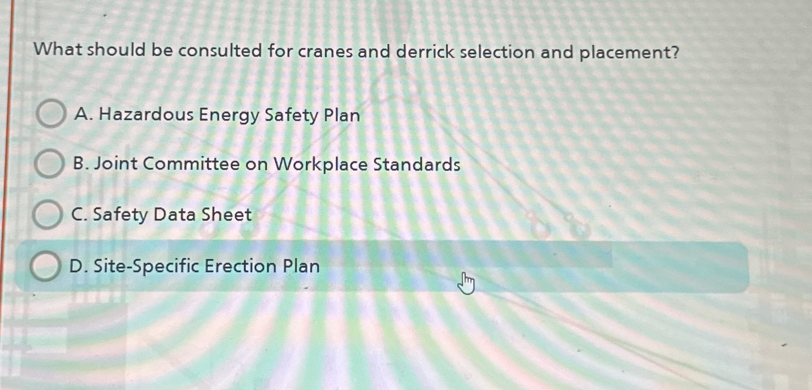 What should be consulted for cranes and derrick