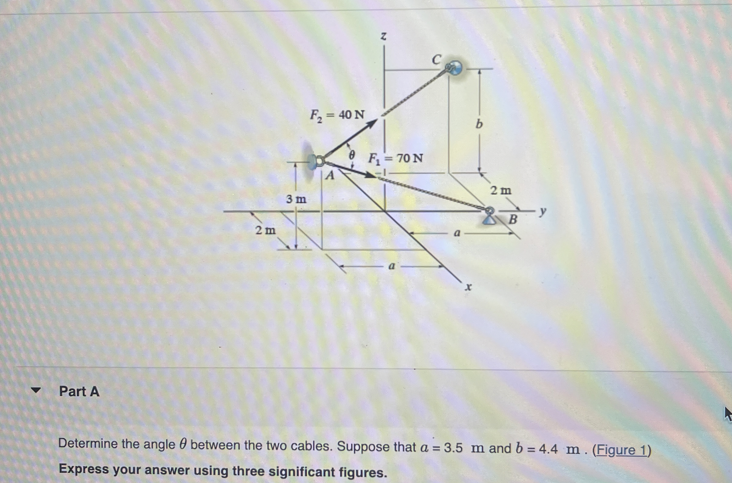 Part A Determine the angle between the two