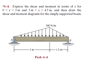 6 - 4 . Express the shear and moment in terms of