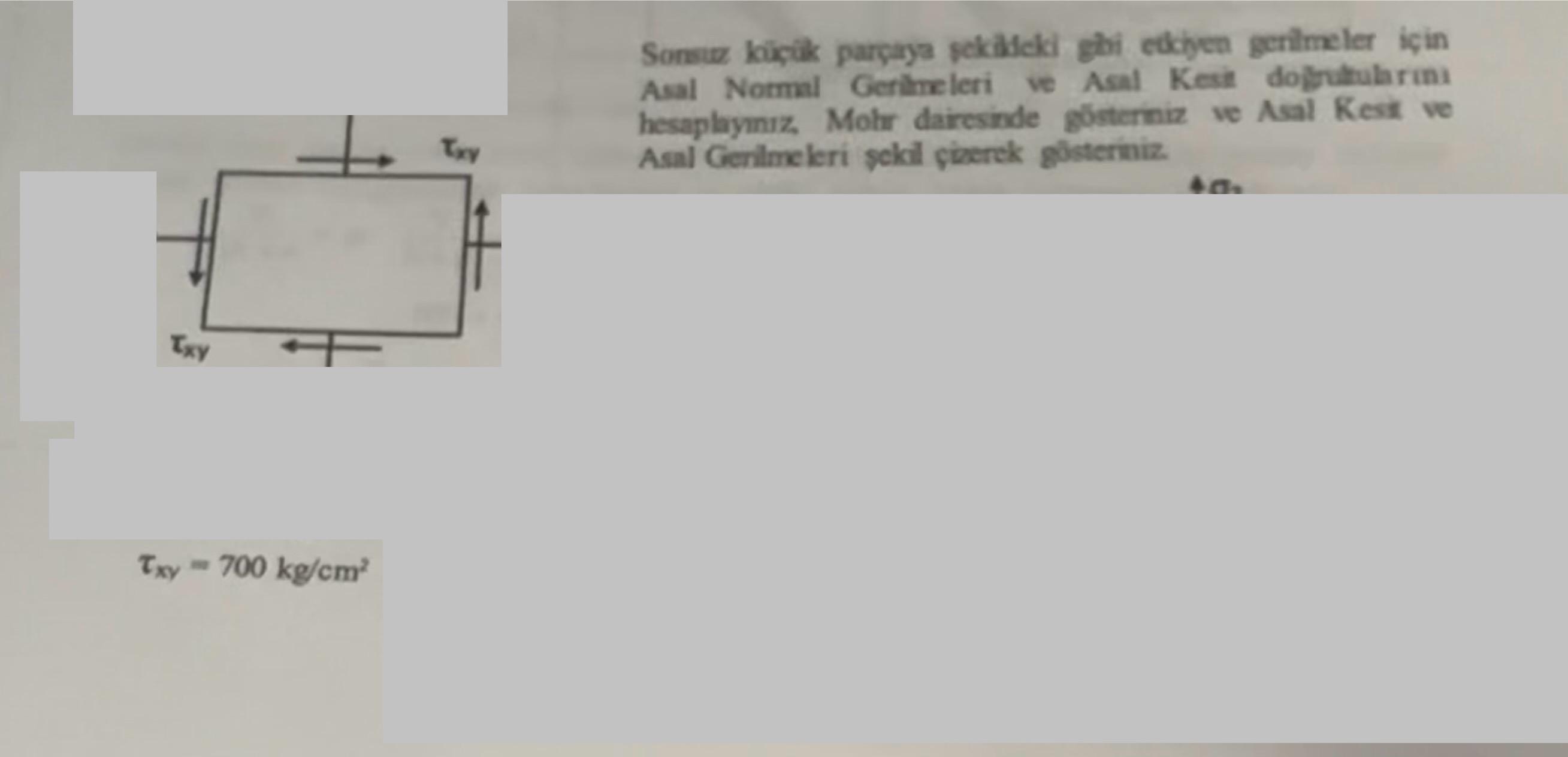 x y = 7 0 0 k g c m 2 Calculate the principal