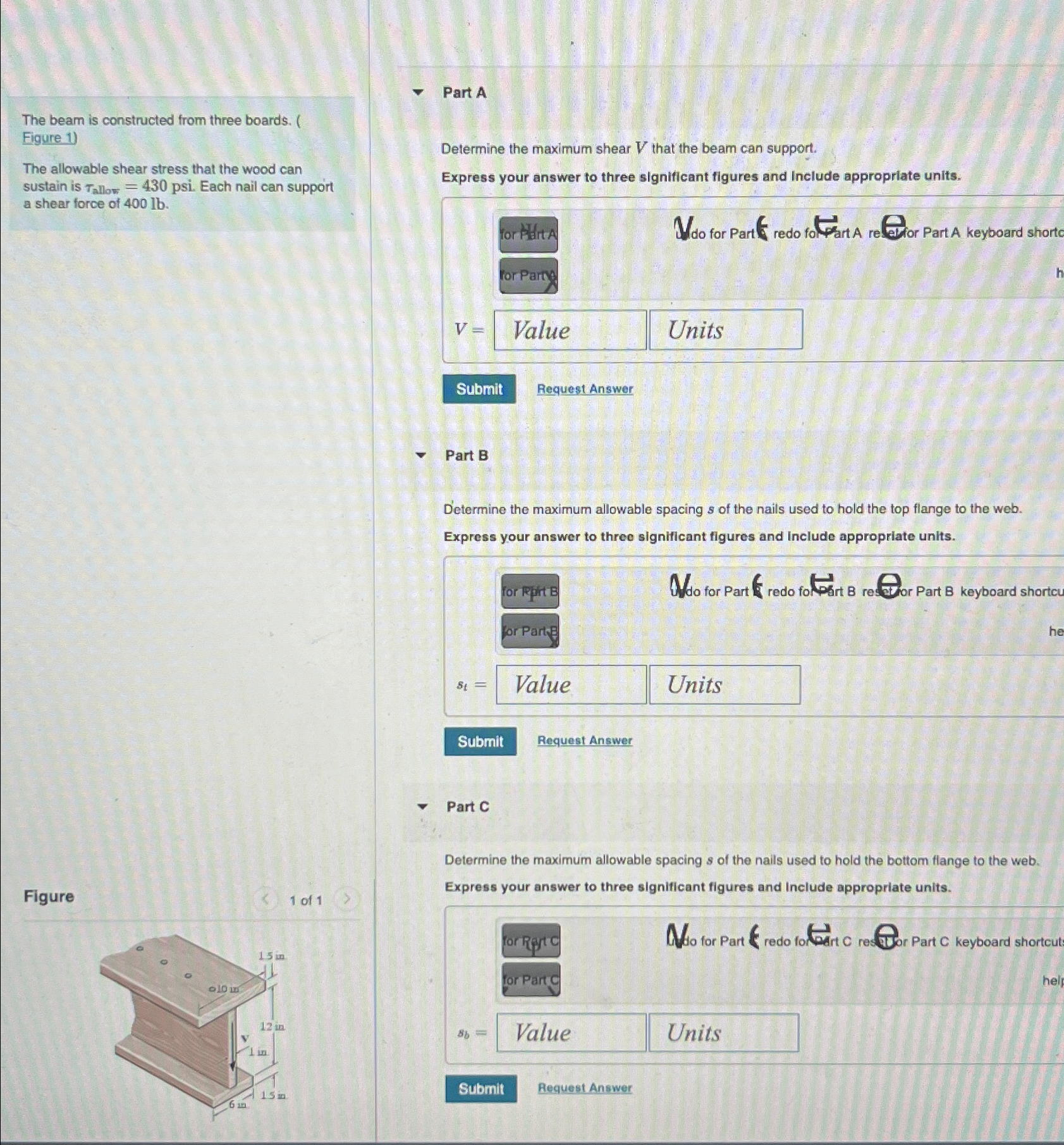 4 0 0 l b a l l o w = 4 3 0 psi. Each nail can