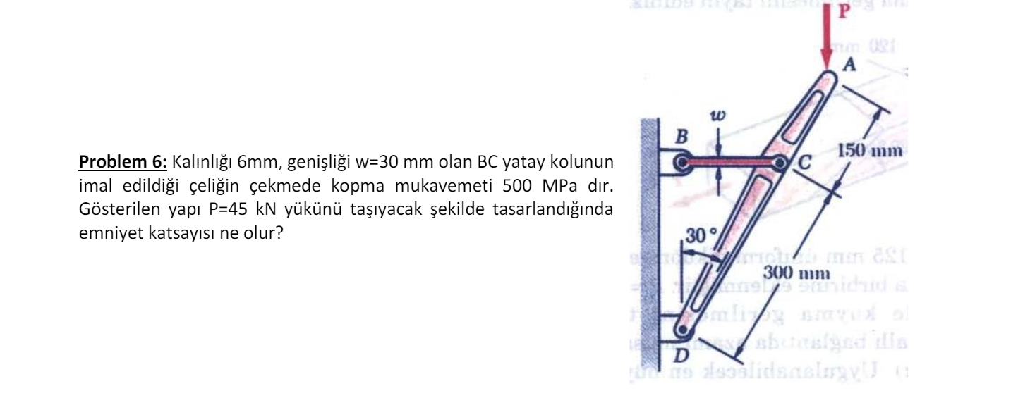 Problem 6 : Kal nl 6 mm , geni li i w = 3 0 mm