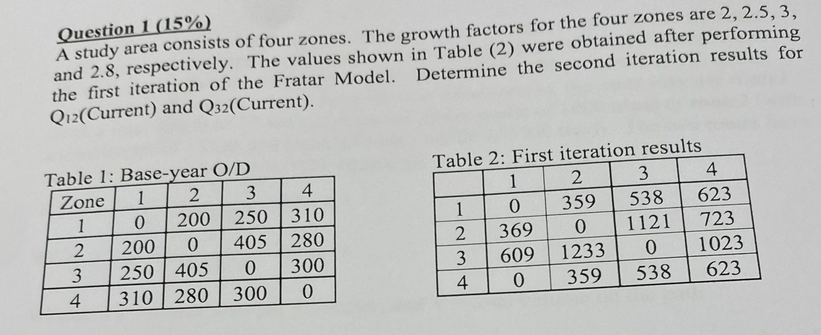 Question 1 ( 1 5 % ) A study area consists of