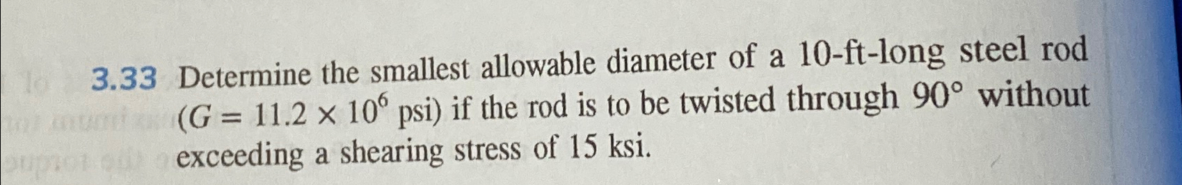 3 . 3 3 Determine the smallest allowable diameter