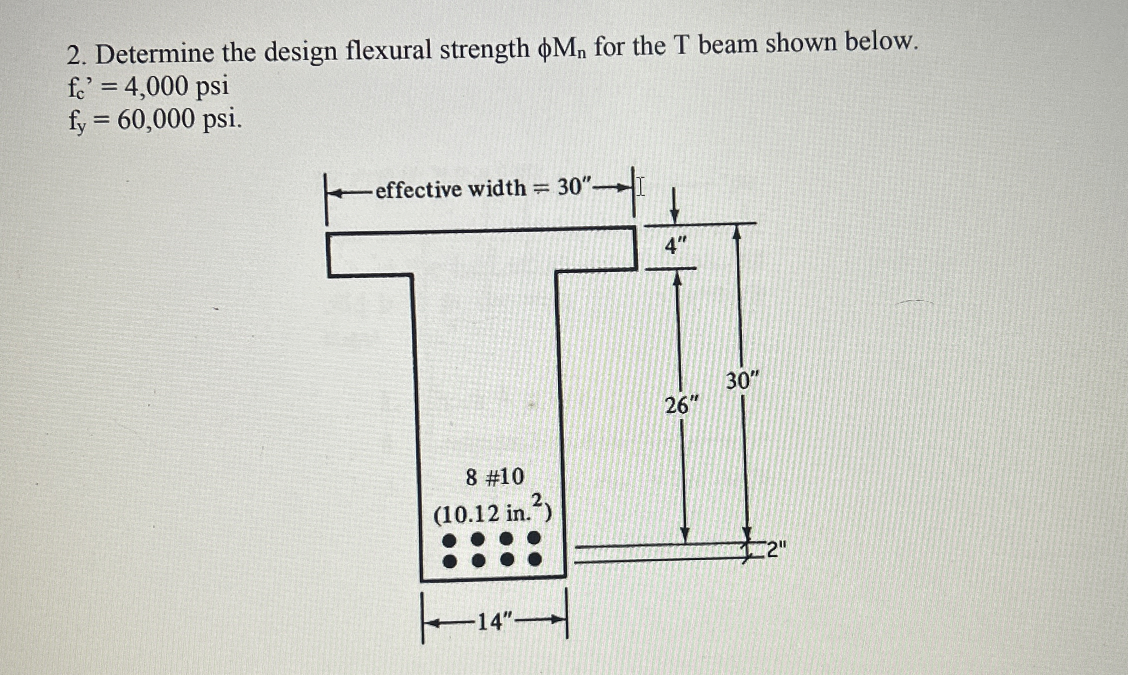 Determine the design flexural strength M n for