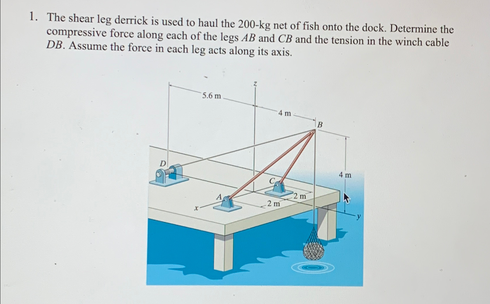The shear leg derrick is used to haul the 2 0 0 -
