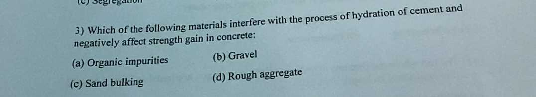 Which of the following materials interfere with