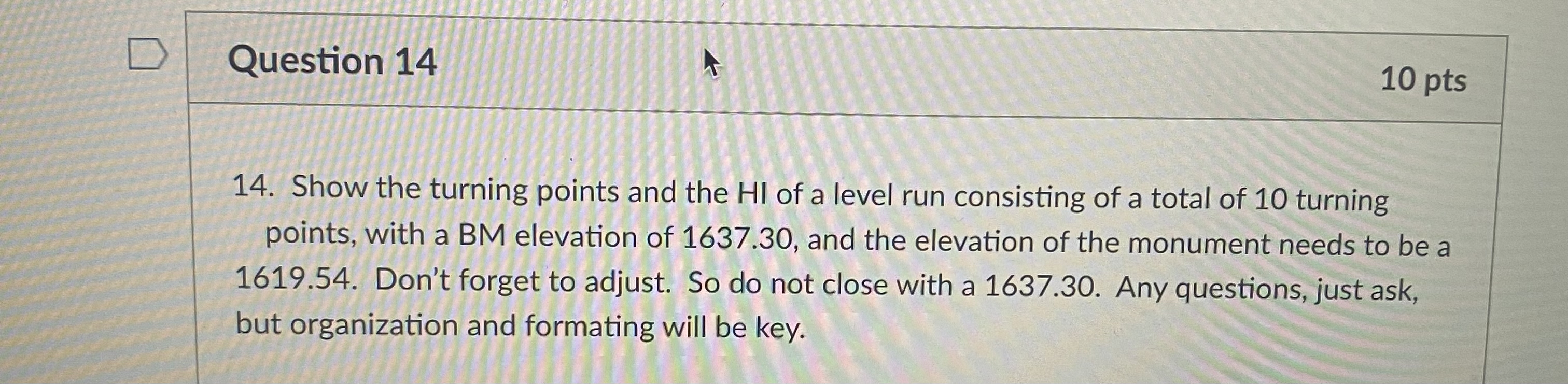 Question 1 4 Show the turning points and the HI
