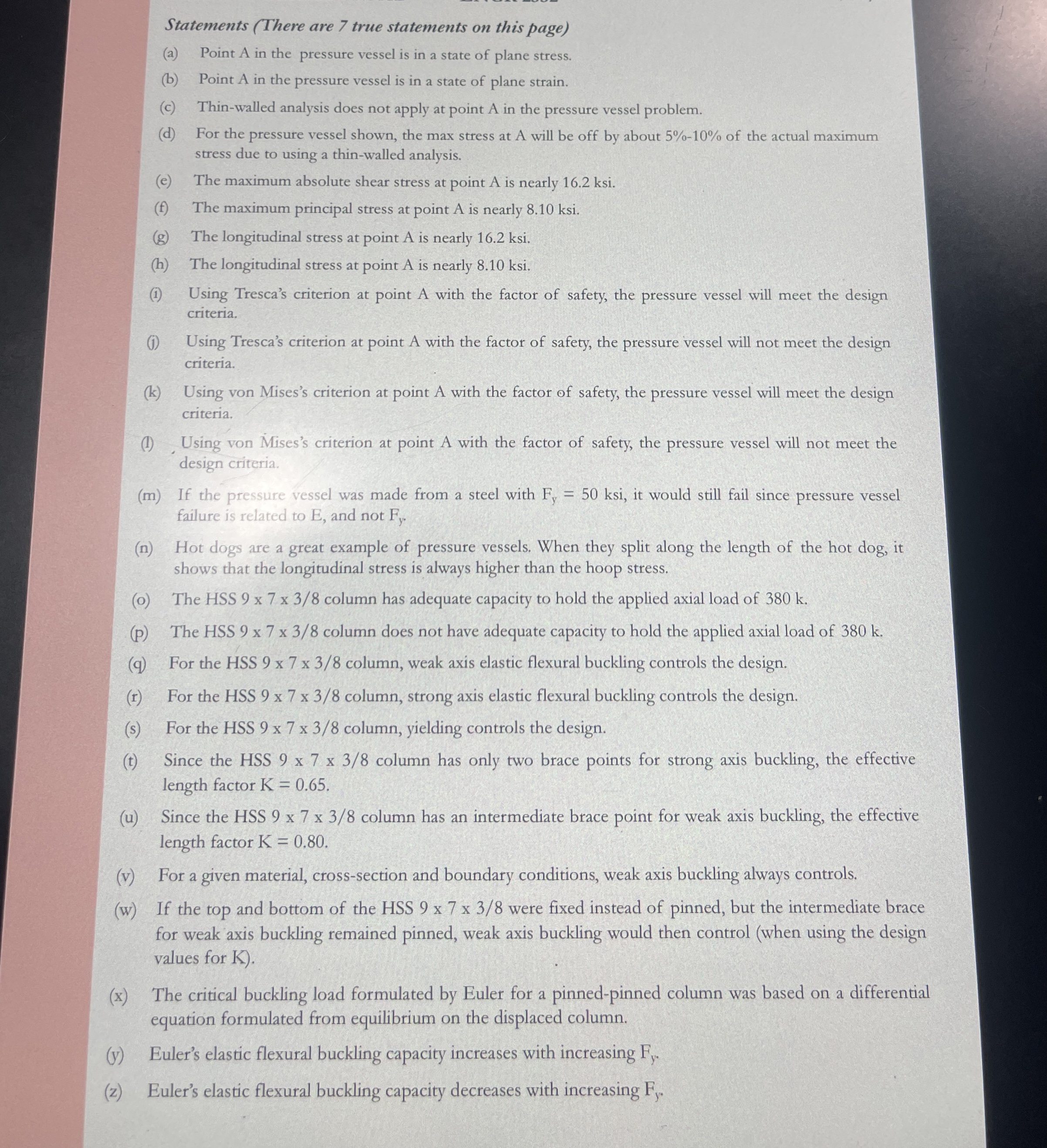 Statements ( There are 7 true statements on this