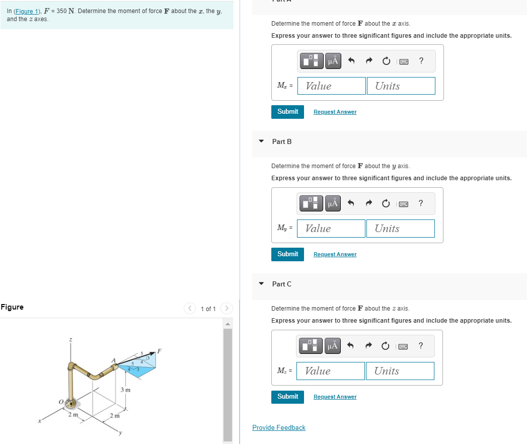In ( Figure 1 ) , F = 3 5 0 N . Determine the